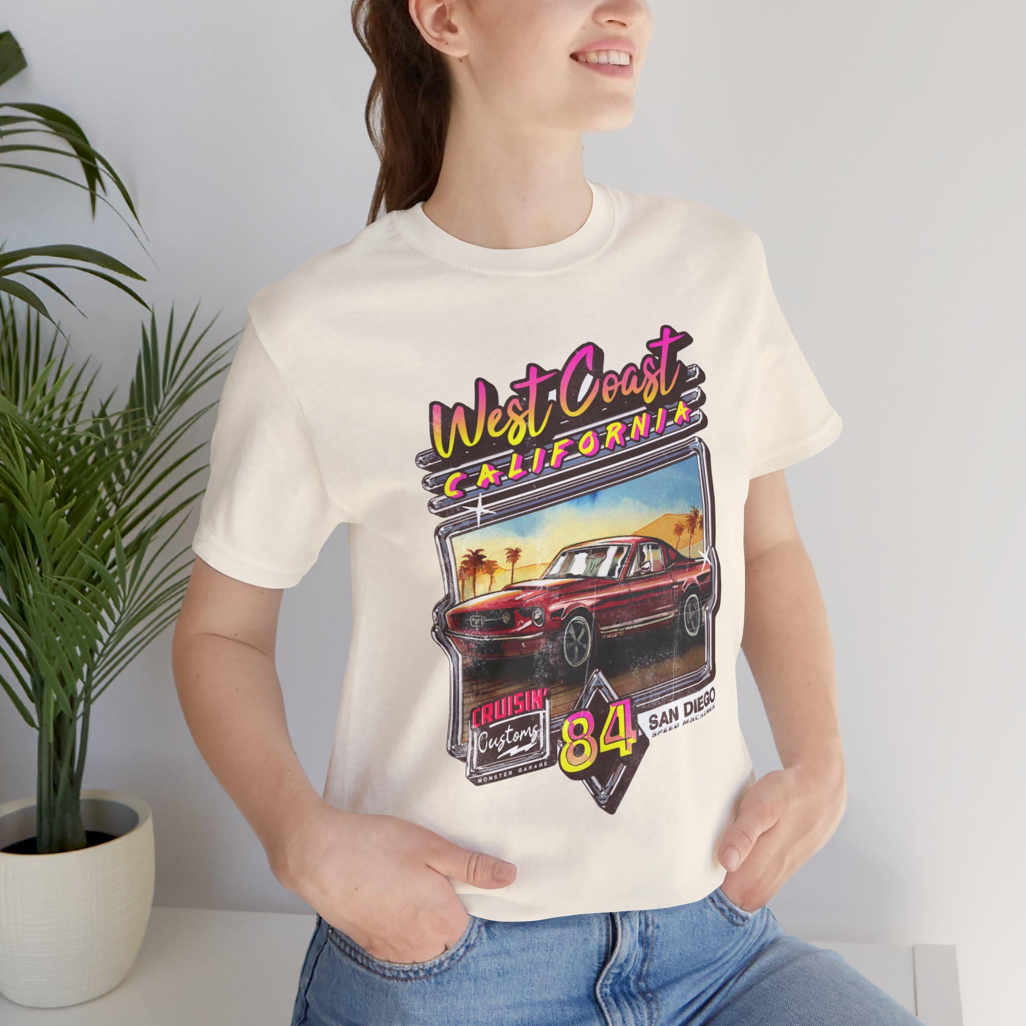 West Coast California T-shirt, Retro Graphic Tee, Vintage Cali