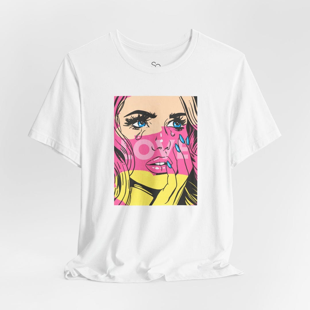 Pop Love T-shirt, Street Style Graphic Tee, Comic Art Style Shirt