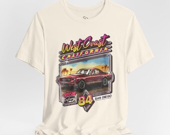 ●the west coast REPRESENTS West Coast California T-shirt, Retro Graphic Tee, Vintage Cali