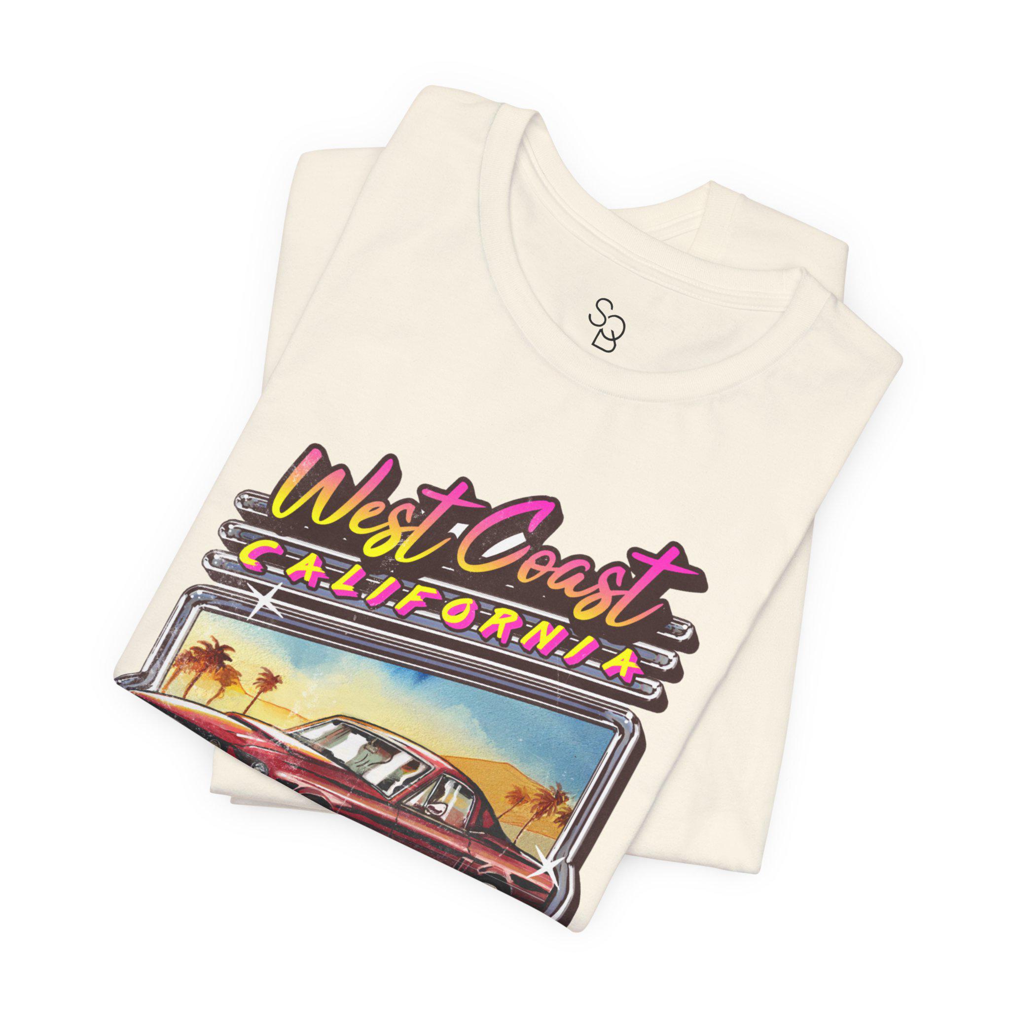West Coast California T-shirt, Retro Graphic Tee, Vintage Cali
