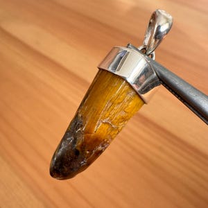 Tiger Eye Pendant,Sterling Silver Pendant with Natural Stone,Tiger Eye Jewelry,Silver Men's Jewelry,Birthstone Pendant,Minimalist Pendant