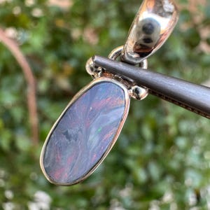 Australian Opal Silver Pendant - Opal Silver Pendant - Handmade Pendant - Blue Opal Pendant - Gemstone Jewelry - Sterling Silver Jewelry