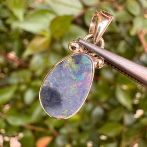 Australian Opal Silver Pendant - Opal Silver Pendant - Handmade Pendant - Blue Opal Pendant - Gemstone Jewelry - Sterling Silver Jewelry