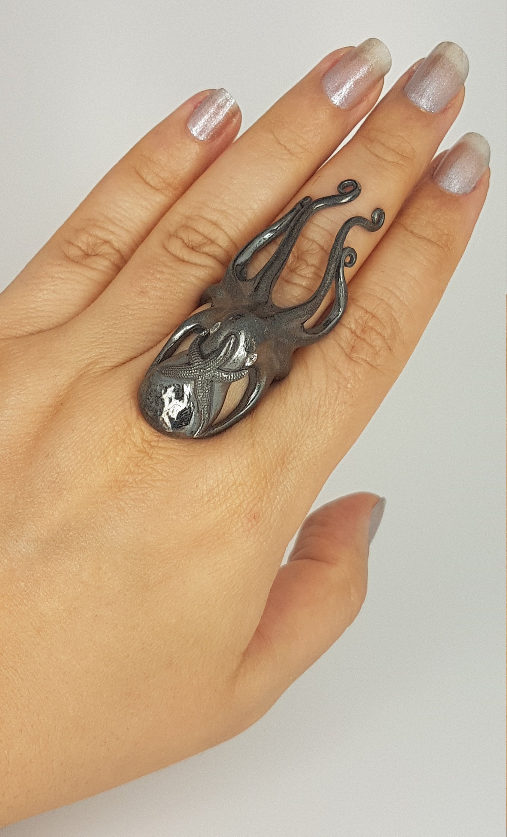 Octopus Ring 925 Sterling SilverAnimal RingOcean Ring Sea | Etsy