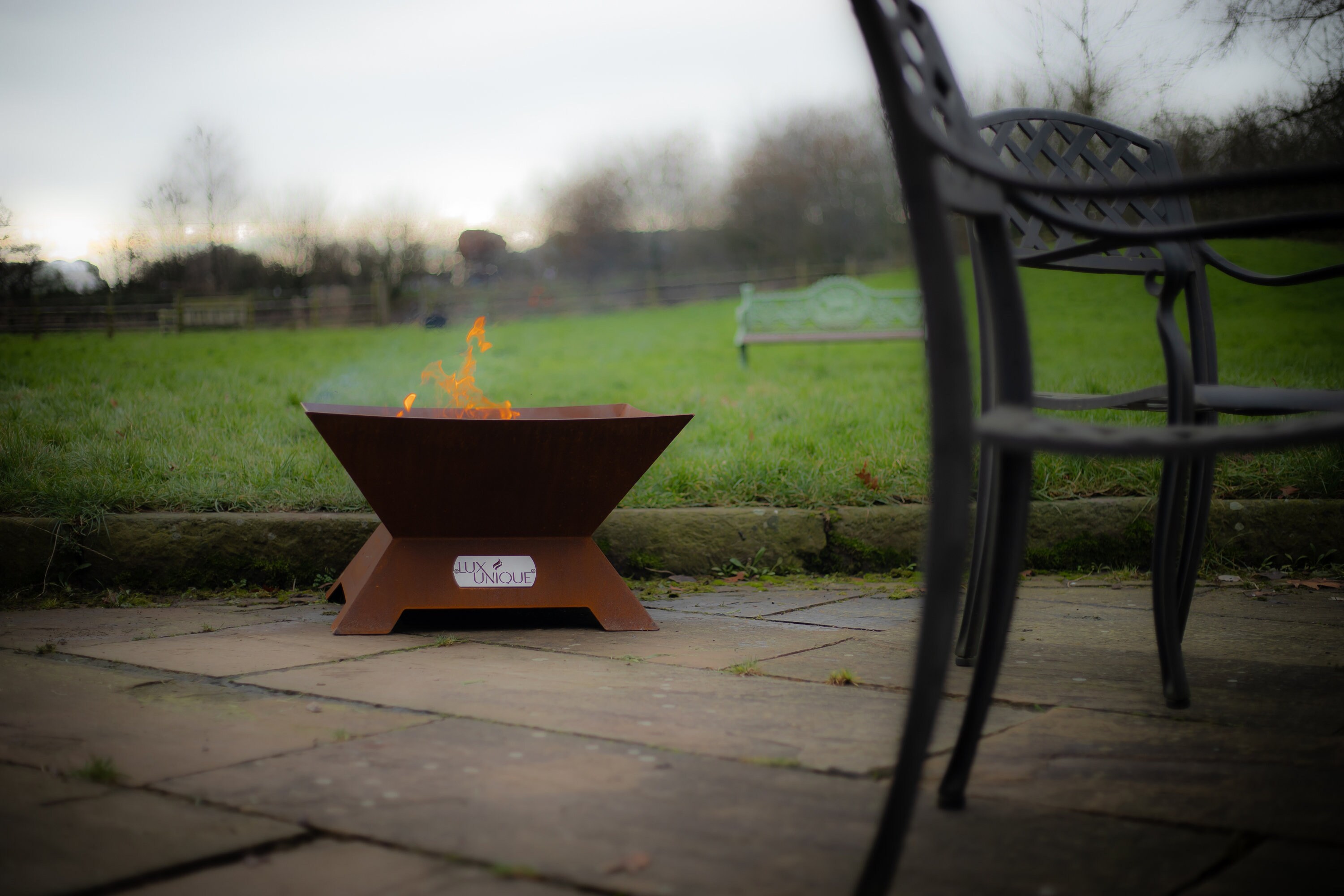 Lux Unique/Corten Fire Pit /UK Made/ Steel Firepit/ Large Etsy