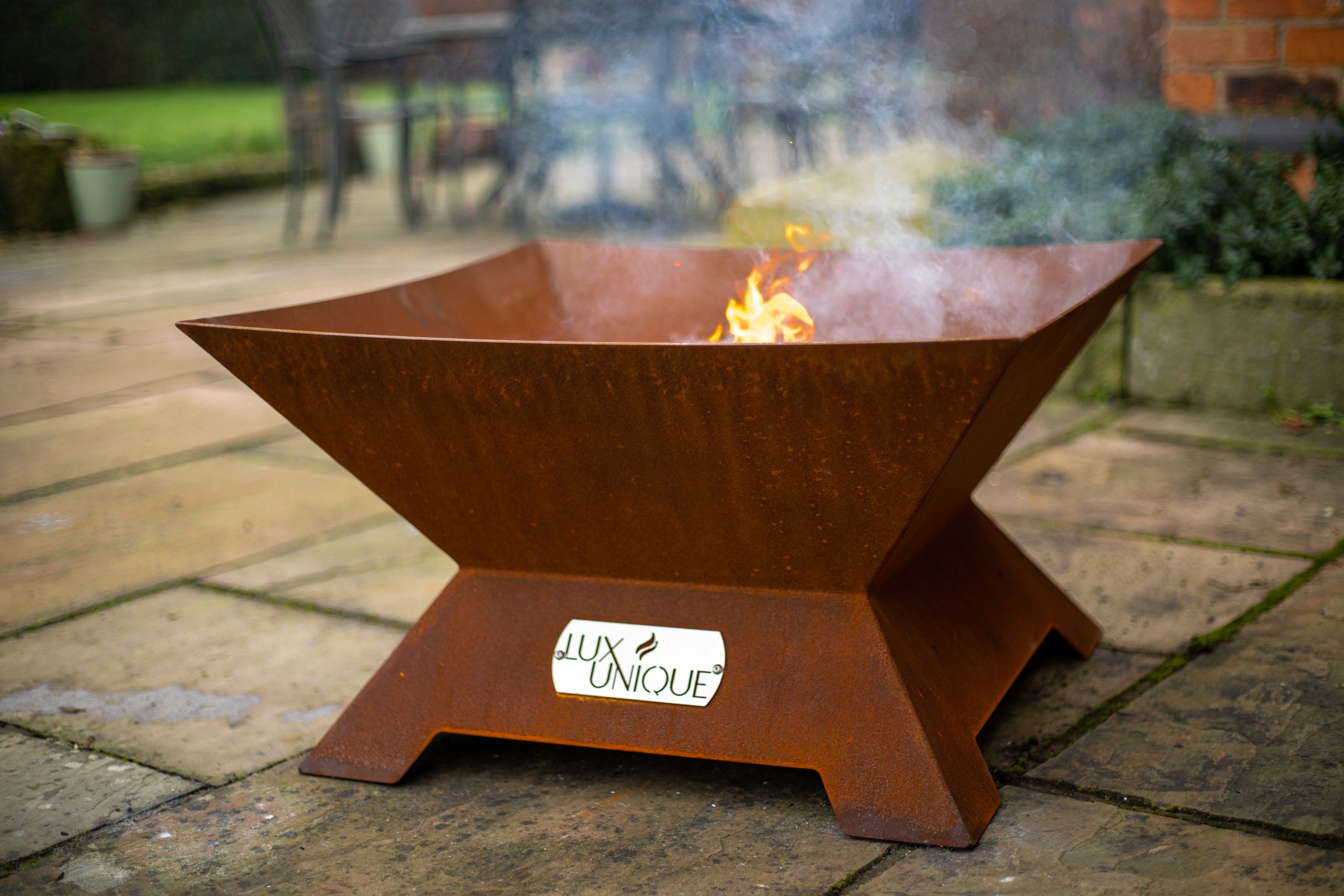 Lux Unique/Corten Fire Pit /UK Made/ Steel Firepit/ Gran Etsy