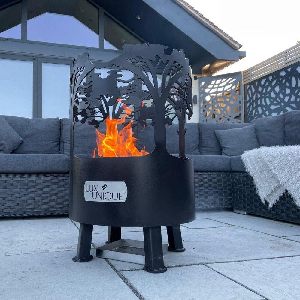 Lux Unique/Steel Firepit/UK Made/Black Firepit/Round Fire Pit Etsy