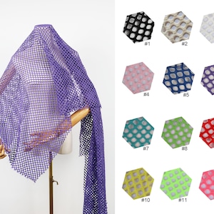 Dia. 3/8 inch holes fishnet fabric, 100% polyester, stretchy mesh 64" wide - sold by the yard continuous