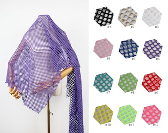 Dia. Visnetstof van 3/8 inch, 100% polyester, rekbaar gaas (64 inch) breed - op maat gesneden, doorlopend verkocht