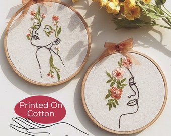 Line Art Embroidery Kit. Line Portrait Embroidery. Modern - Etsy Line Art Embroidery Kit. Line Portrait Embroidery. Modern - Etsy