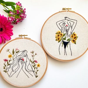 Feminist Females Beginner Embroidery Kit Set. Stitching Gift. DIY Kit. Craft Kits for Adults. Modern Embroidery. Handmade Embroidery.