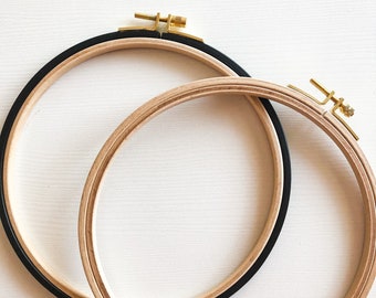 Best Quality Wooden Black Embroidery Hoop / Bamboo Embroidery Hoop / Hoop Art / Modern Embroidery