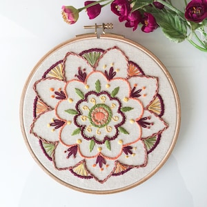 Mandala Beginner Embroidery Kit. Modern Embroidery Kit . Needlecraft Kit. Exotic Embroidery. Bohemian Embroidery Hoop Art.