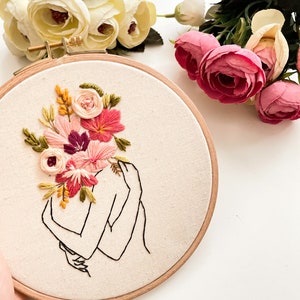 You & Me Floral Embroidery Kit Beginner Embroidery Couple - Etsy