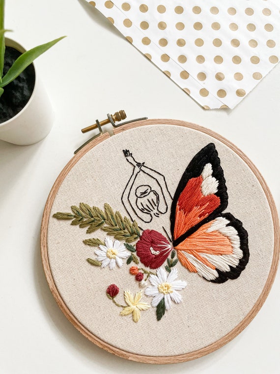 Groovy Embroidery Pattern PDF Plant Retro Modern Girl Embroidery Design  Pattern, Beginner Embroidery Hoop Art Guide, PDF Digital Download 