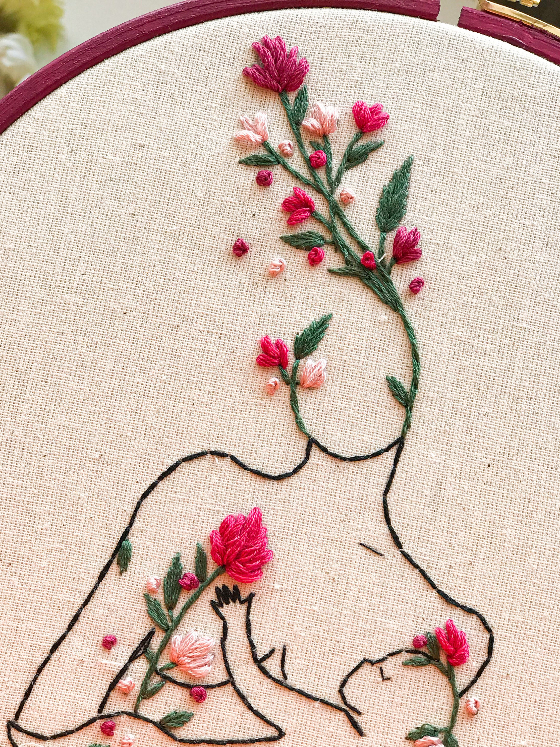 Floral Ribbon Name Hoop – KimArt Designs
