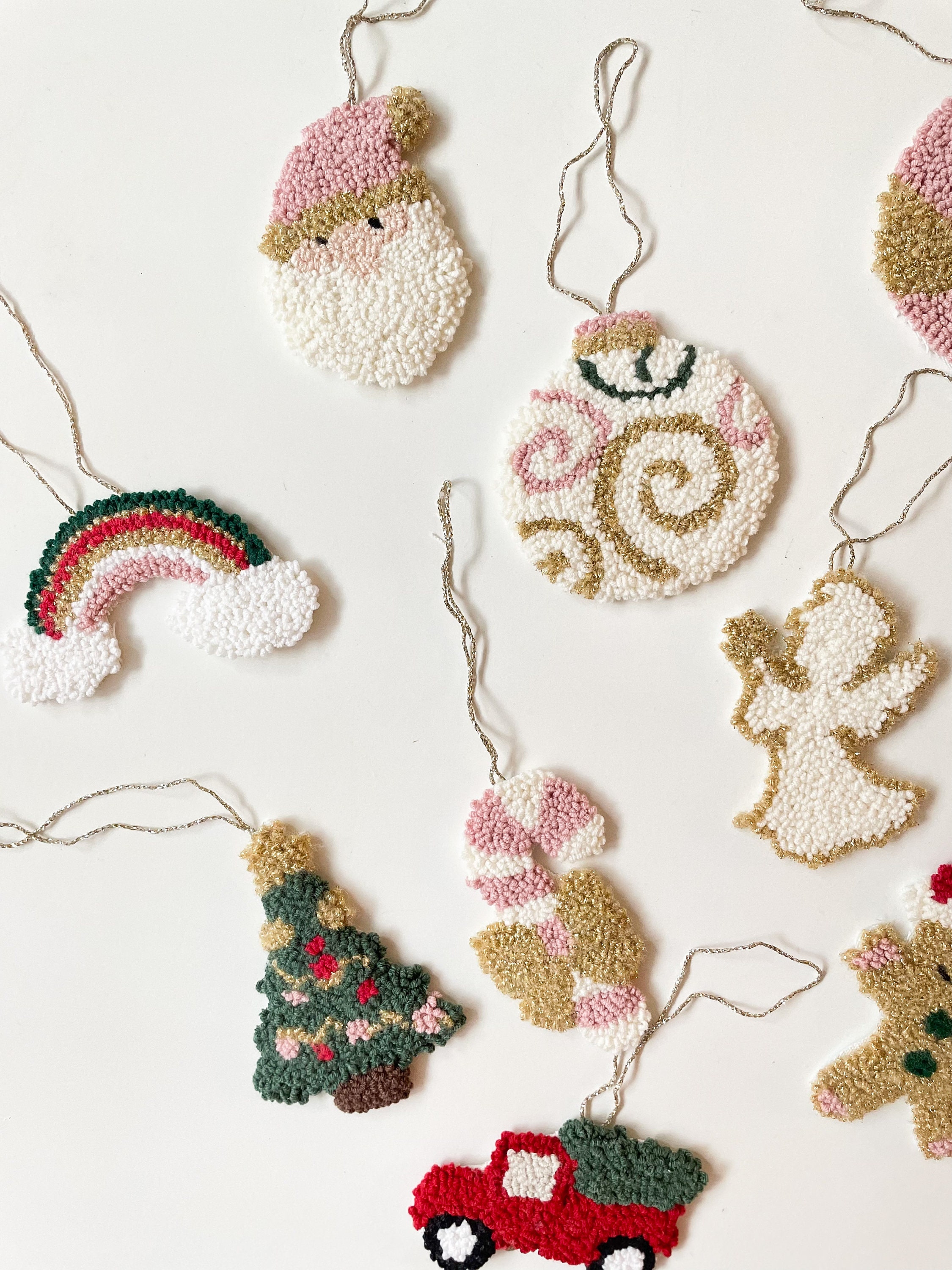 Christmas Ornament Kit Set Punch Needle Ornament Kit DIY Etsy