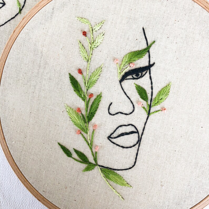 Beginner Embroidery Kit Set. Line Art Embroidery. One Line Etsy