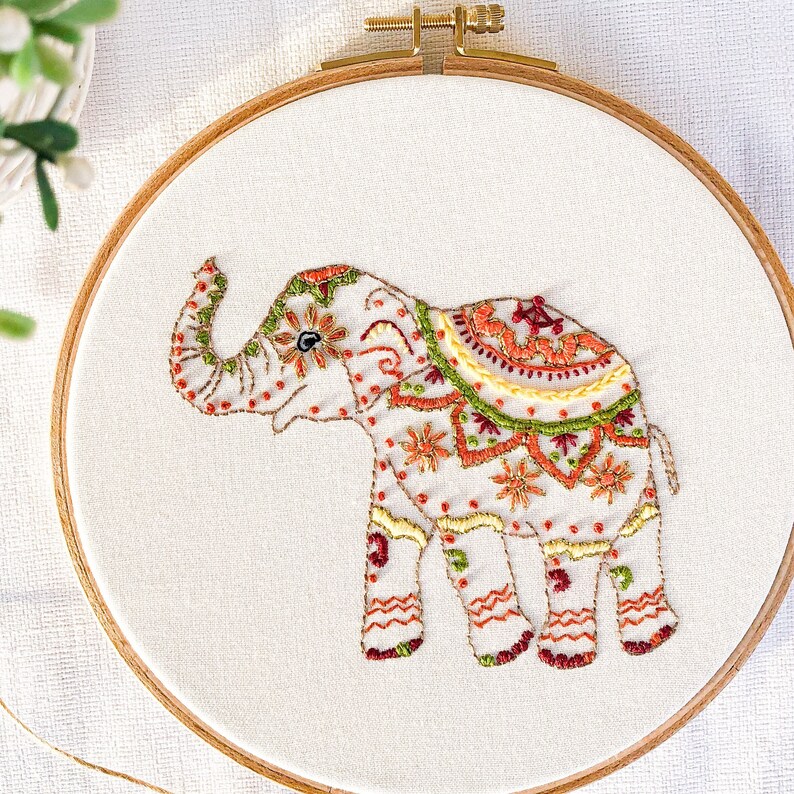 Embroidery Kit. Elephant Embroidery. Beginner Starter Etsy