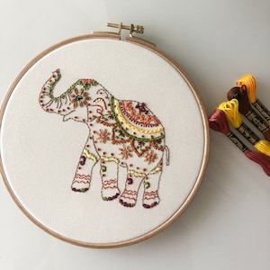 Elephant Embroidery Pattern. Instant Download.