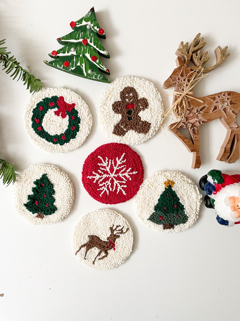 Punch Needle Coaster Kit DIY Craft Kit Handmade Mug Rug Etsy