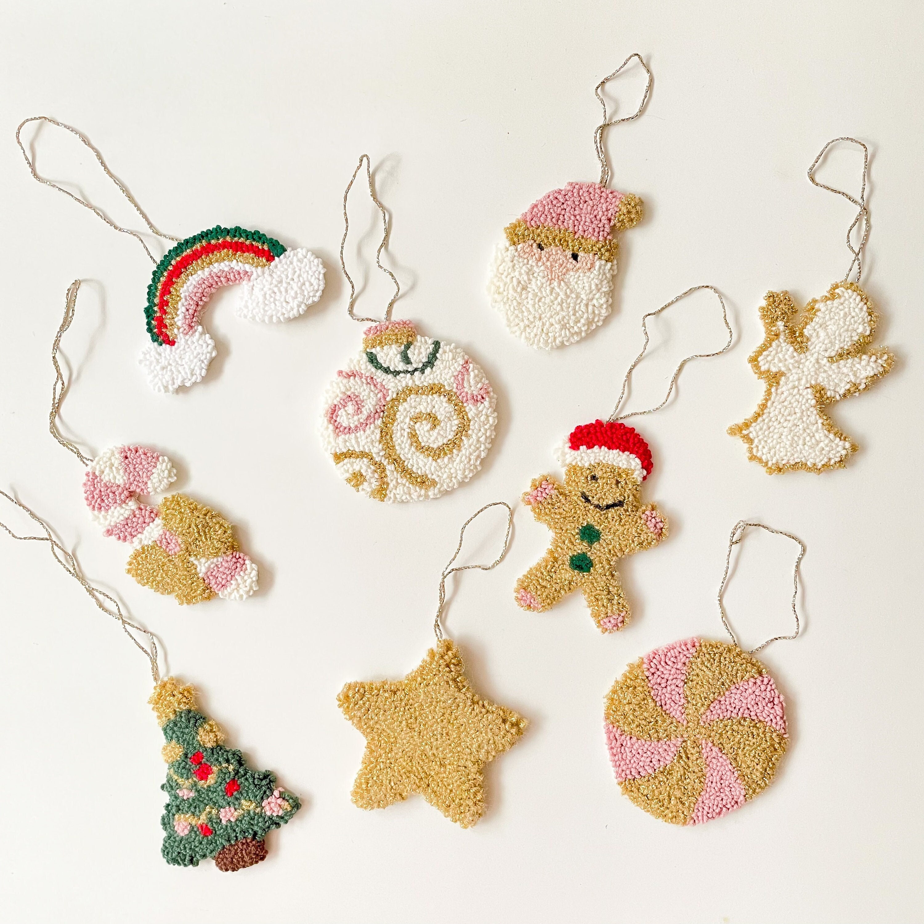 Embroidery Hoop Punch Needle Christmas Ornaments DIY