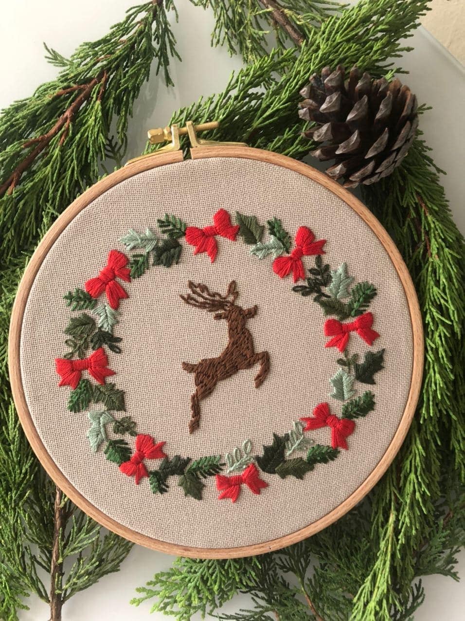 New Year Reindeer Embroidery PDF Pattern. Digital Tutorial. Etsy