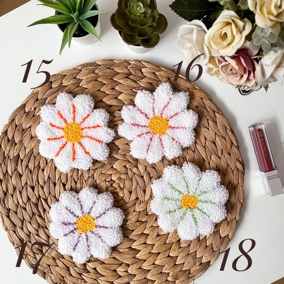 punch needle flower coasters i made & sold a few months back : r/PunchNeedle