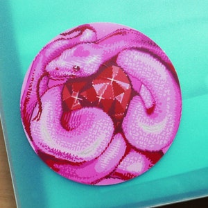 Matte Holo Snake Sticker - Pixel art sticker!