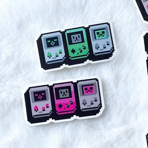 ¡Pegatinas de mini consola Pixel art! calcomanía transparente impermeable para computadora portátil, diario de balas, planificador, álbum de recortes