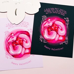 Leuke valentijnskaart / roze hartdiamant, pixelart, liefdeskaart, slangenliefhebbers