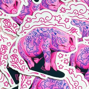 Tatuagem Porco Adesivo Transparente