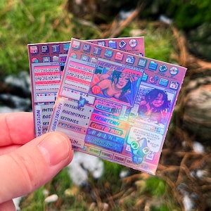 Pixel Art Girl Nostalgia Holo-sticker!