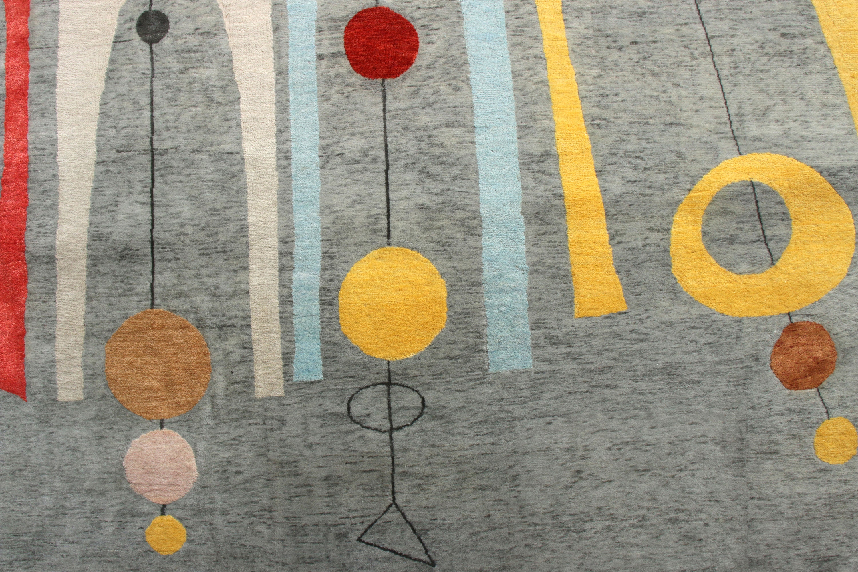 MidCentury Modern Style Rug in Gray Multicolor Atomic Age Etsy