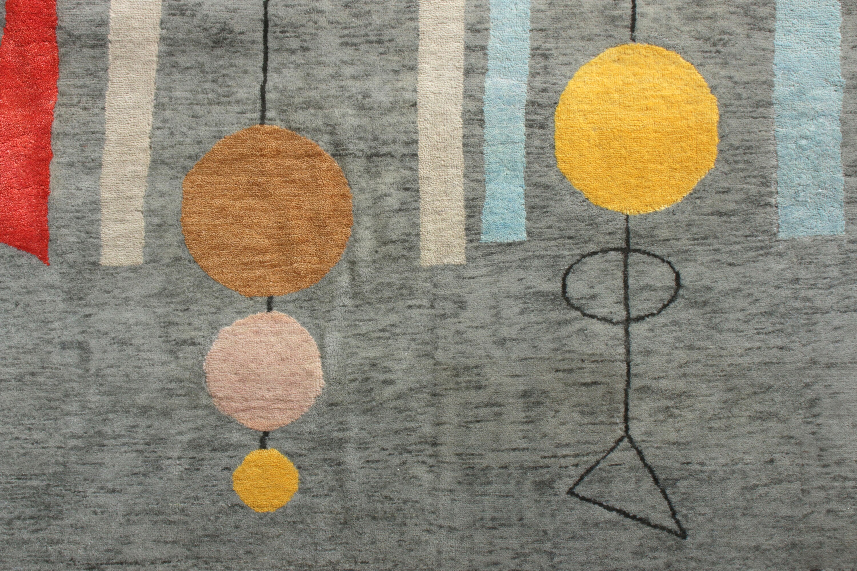 MidCentury Modern Style Rug in Gray Multicolor Atomic Age Etsy