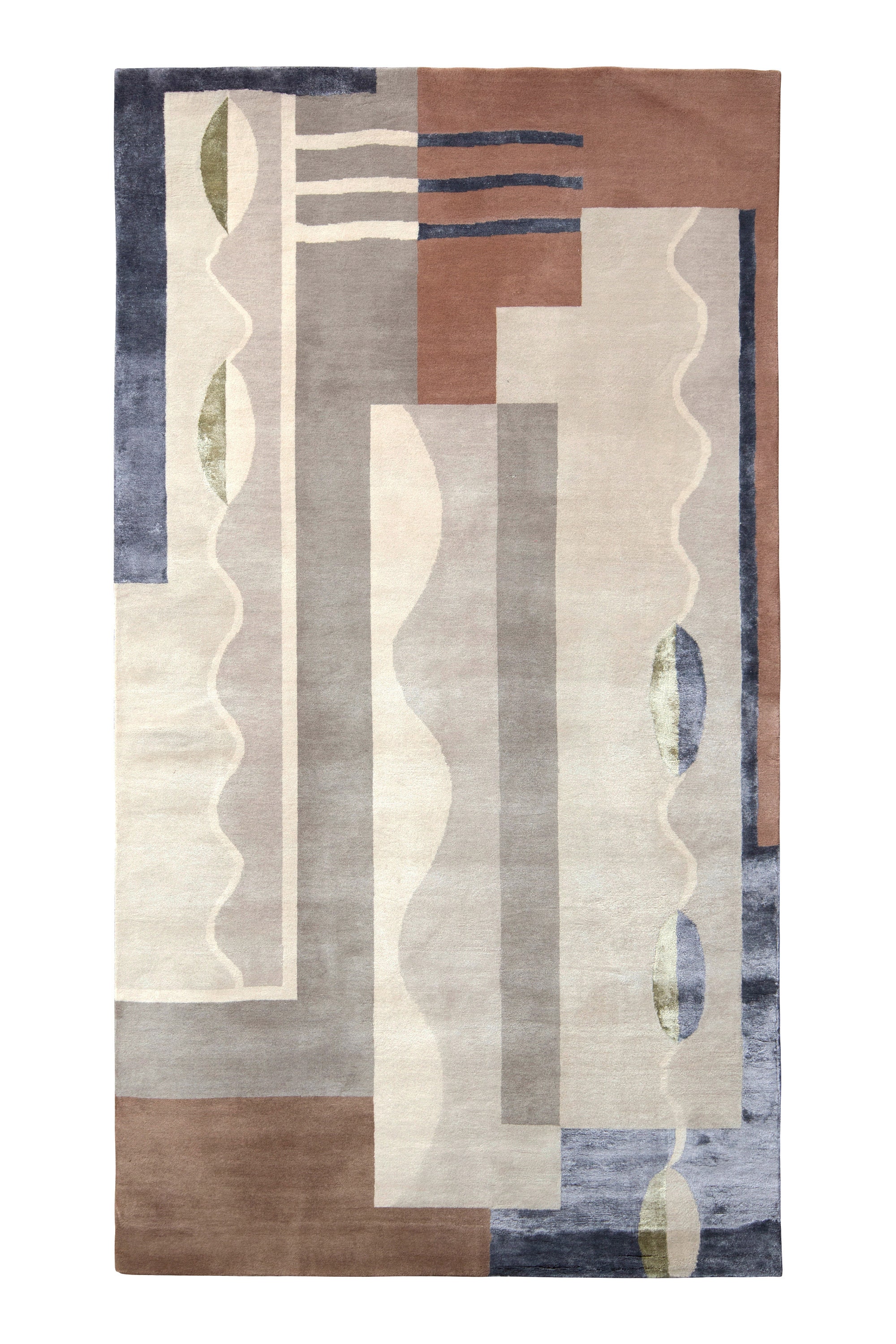 Midcentury Modern Style Rug in Gray and Brown Geometric Etsy UK
