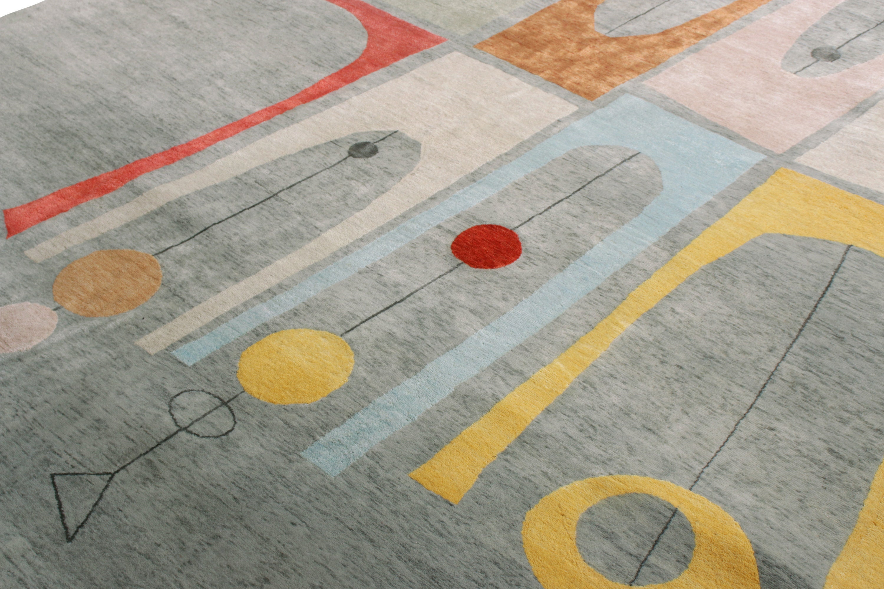 MidCentury Modern Style Rug in Gray Multicolor Atomic Age Etsy