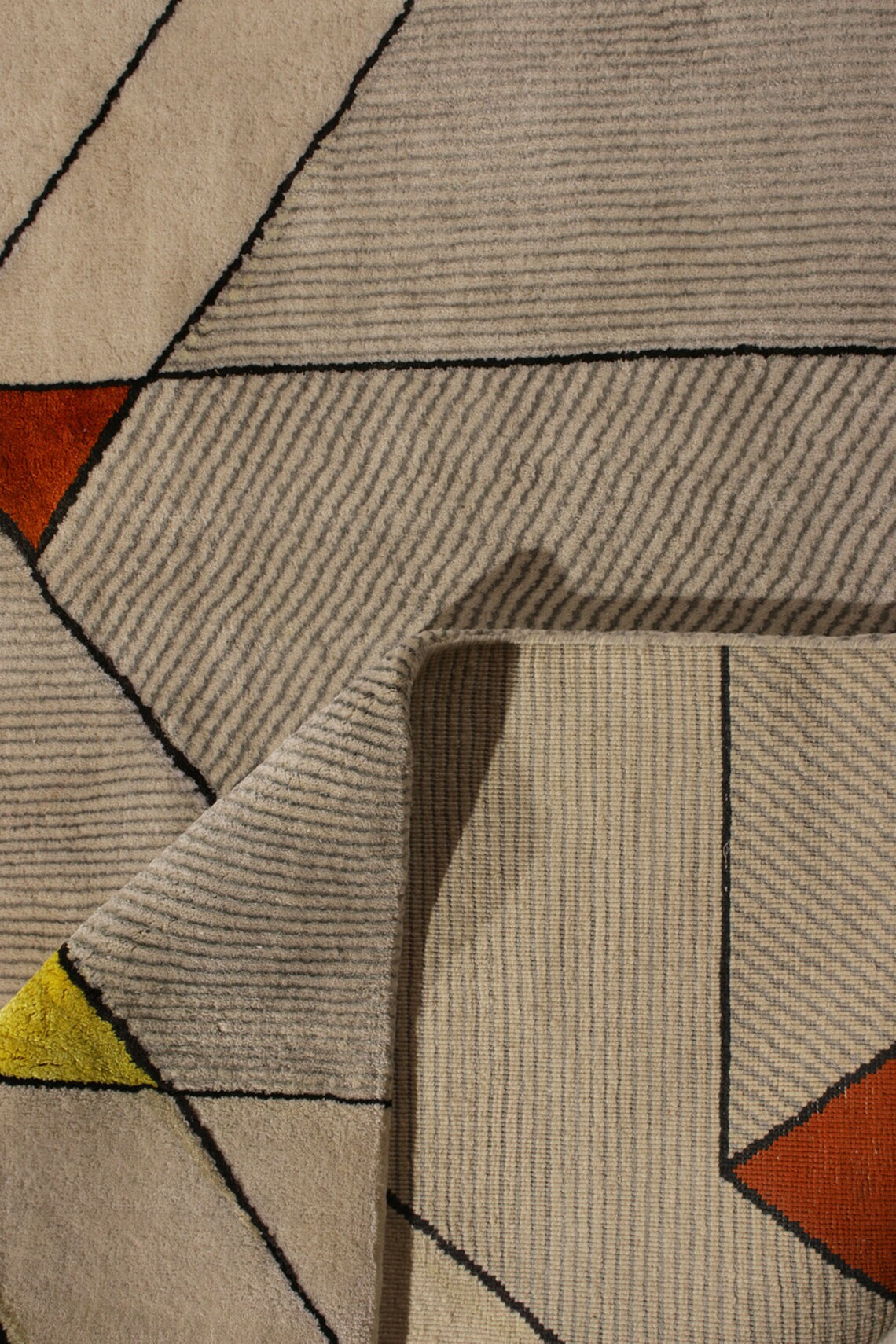 MidCentury Modern Style Rug SilverGray Geometric Pattern Etsy