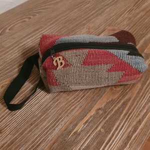 Kilim Makeup Bag: Handmade Boho Pencil Case, Ethnic Toiletry Bag