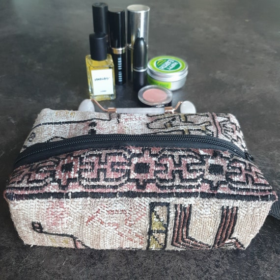 Handmade Makeup Bag, Kilim Cosmetic Bag, Large Ma… - image 1