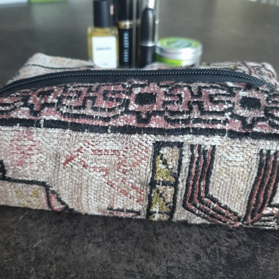 Handmade Makeup Bag, Kilim Cosmetic Bag, Large Ma… - image 4