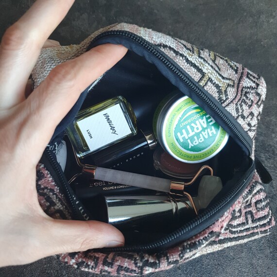 Handmade Makeup Bag, Kilim Cosmetic Bag, Large Ma… - image 7