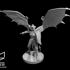 Tiefling Female Paladin Winged