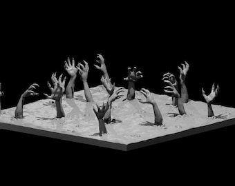Zombies coming out of the ground, huge size