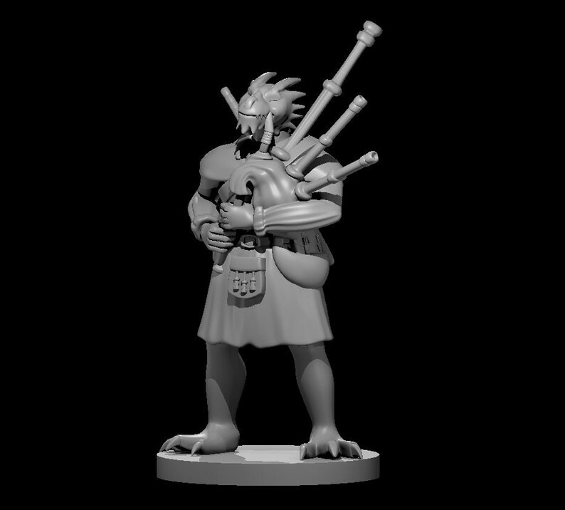 Dragonborn Male Bard With Bagpipes - Etsy