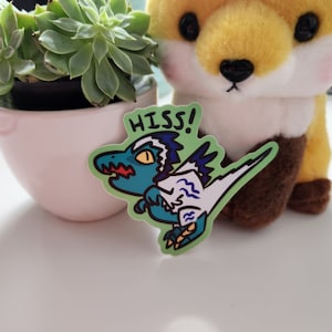 Fossil Fighters DS Video Game: Vivosaur V-Raptor Satin Die-Cut Sticker