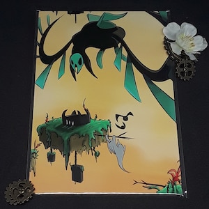 Rain World Indie Video Game: Slugcat Vulture SkyIslands 6x4&quot; Print