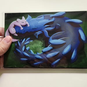 Rain World Indie Video Game: Slugcat and Blue Lizard 6x4&quot; Print