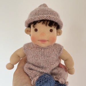 Waldorf Baby boy with a set of clothes , Sweet Waldorf doll Baby doll, Organic doll , Soft mini doll, miniature doll