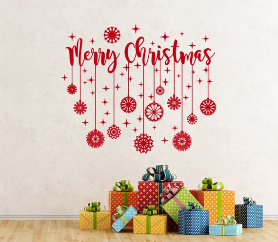 Christmas Wall Decal. Merry Christmas Holiday Wall Decor. | Etsy